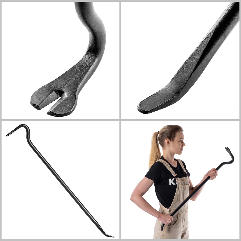 KADAX Forged Bent Crowbar 800 Mm Breszka Brecha Estrattore di chiodi per costruzioni