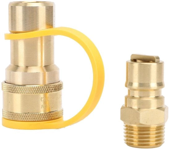 Connettore a Gas Premium - Anello di Aderenza - Set di Adattatori in Ottone - Protezione di Sicurezza - Robusto e Affidabile - Facile da Sostituire - Compatibile con Sistemi di Gas a Bassa Pressione - Connettore di Gas