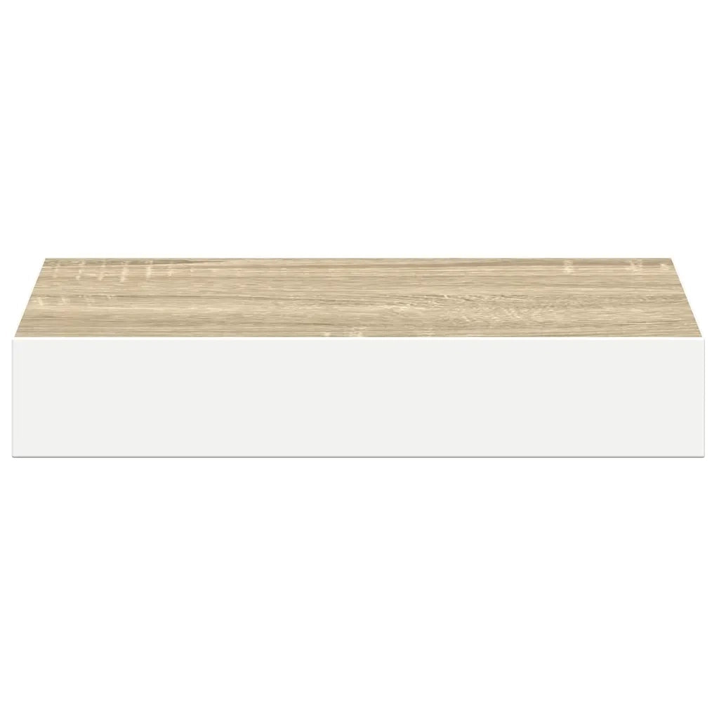 Scaffale a Parete Rovere e Bianco 23x23,5x3,8 cm in MDF 326567