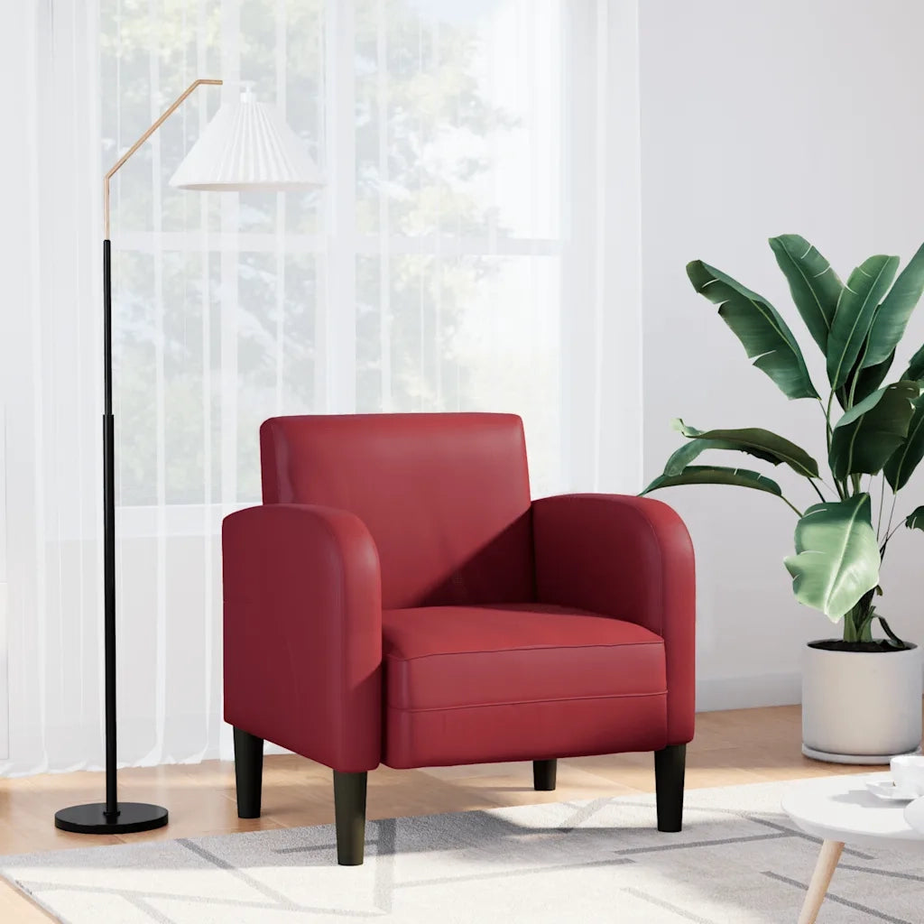 Divano Sedia con Braccioli Rosso Vino 54 cm in Similpelle 4100532