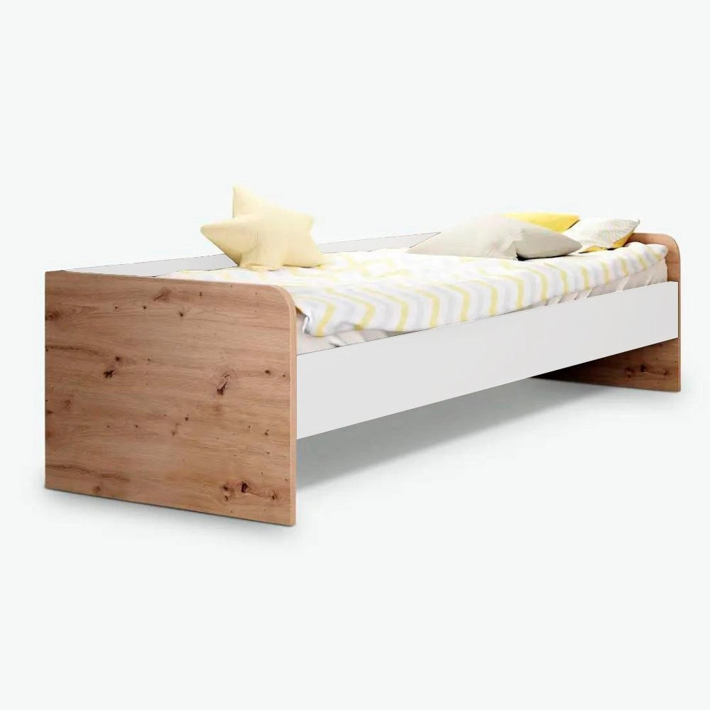 Letto singolo Gap System colore rovere e bianco
