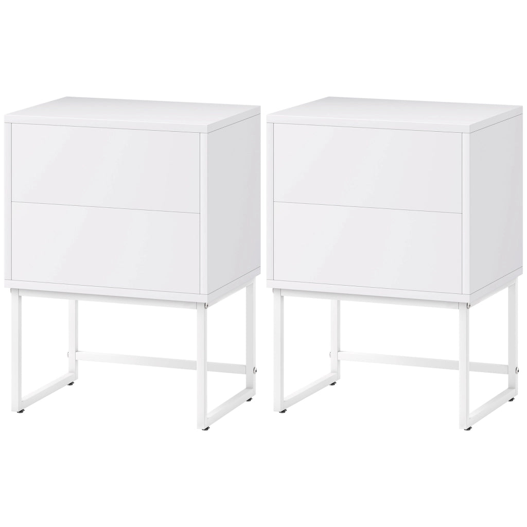 Tavolino da notte ¨C zephmum ¨C 40x30x55 cm bianco