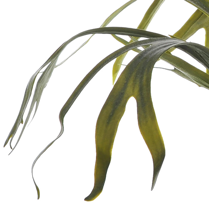 Platicerium Artificiale in Vaso con 8 Foglie Altezza 62 cm Verde