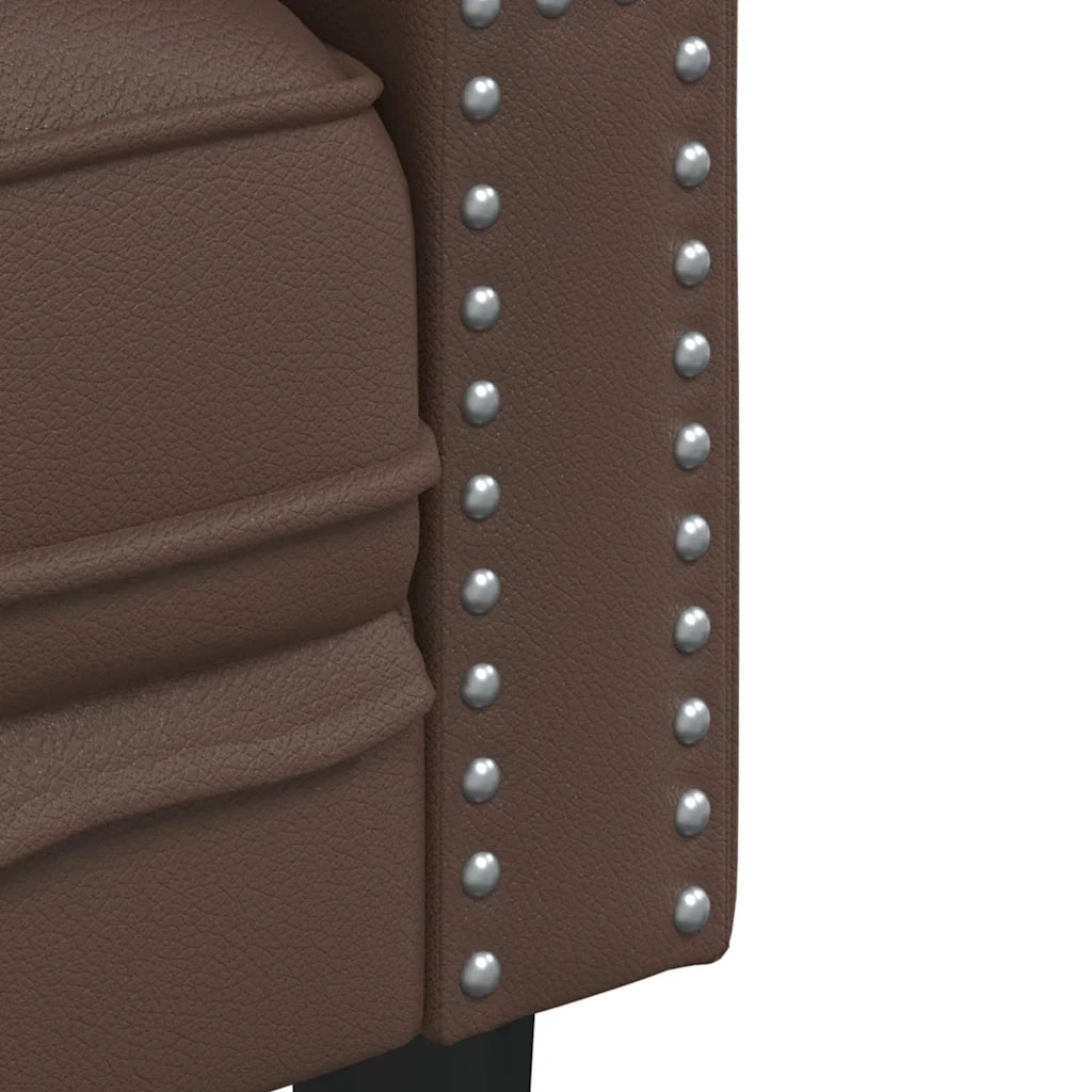 Divano Sedia-Poltrona Chesterfield Marrone in Similpelle