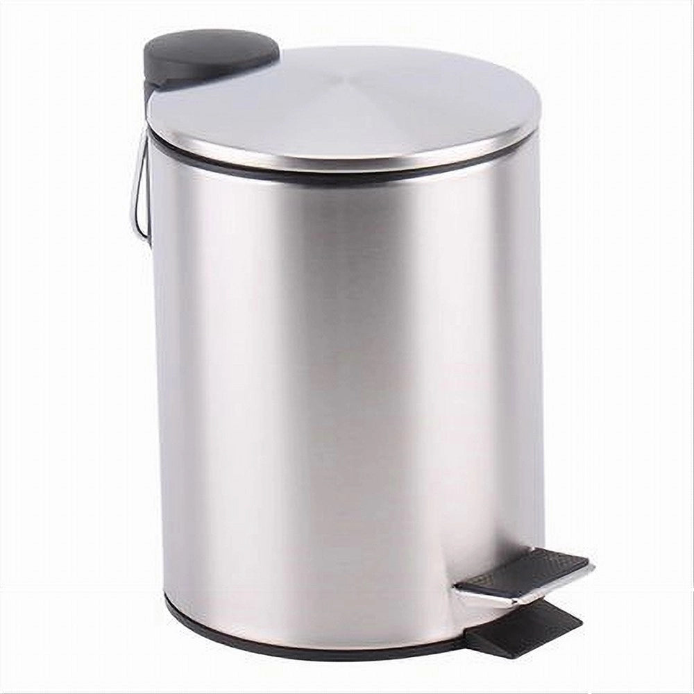 Trade Shop - Pattumiera Acciaio A Pedale 3 Litri Bidone Cestino Spazzatura Bagno Casa 87443 -