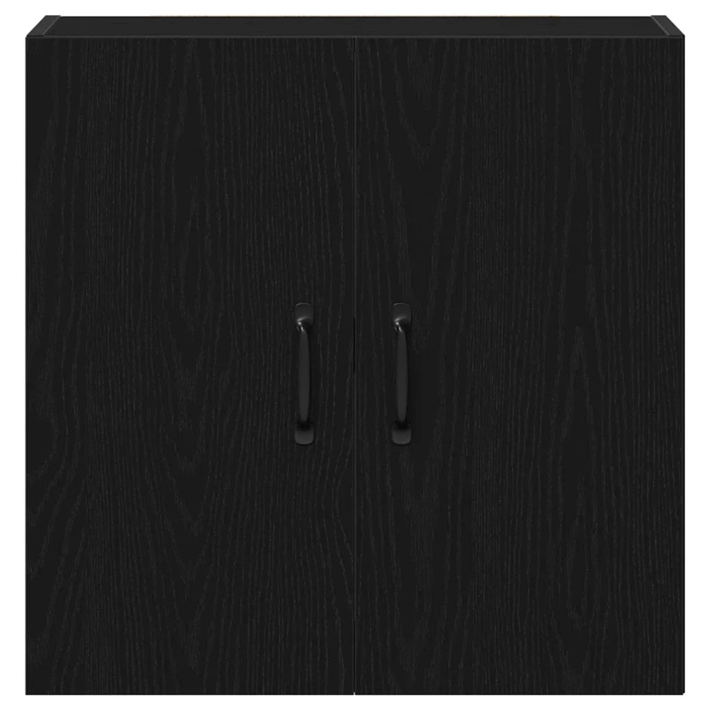Mobile contenitore a parete pratico e salvaspazio 60 x 31 x 60 cm realizzato in legno composito di rovere nero 02_0051810