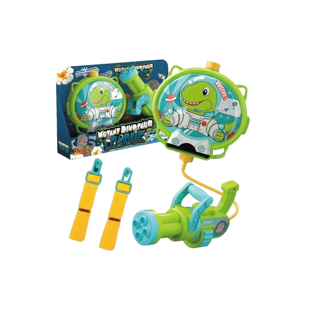Trade Shop - Pistola Ad Acqua Con Zaino Dinosauro Gioco Per Bambini Spiaggia Estate 1300ml 618549 -