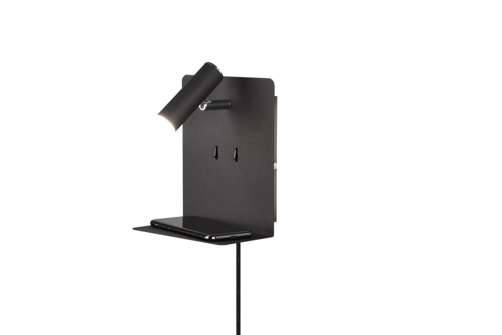 Applique da Interno a LED in Metallo Nero Opaco