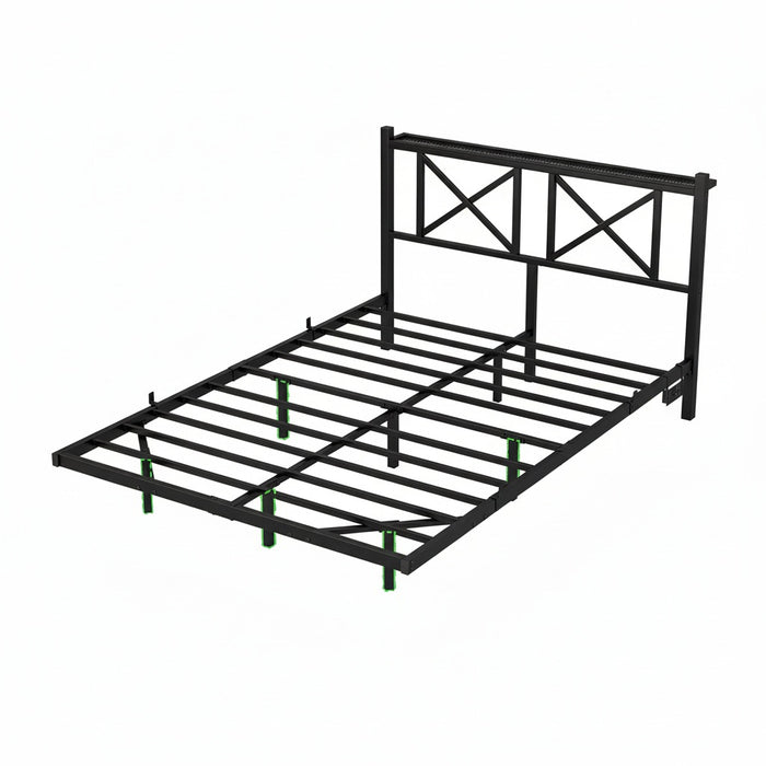 Letto doppio 140x200cm - Xylo - LED USB sospeso facile montaggio