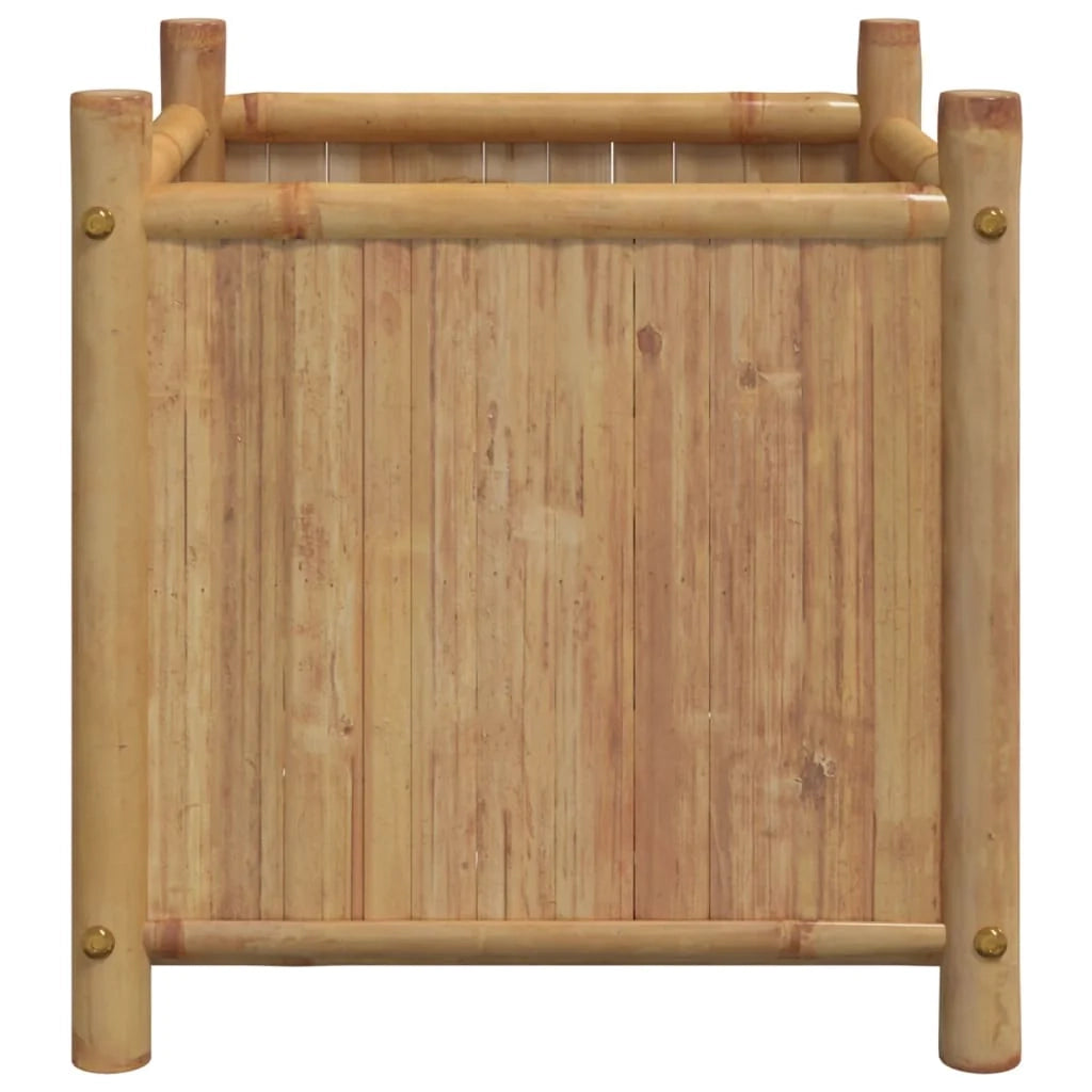 Fioriera rialzata per piante fiori terrazza giardino 40 x 40 x 40 cm bambù marrone 02_0037549