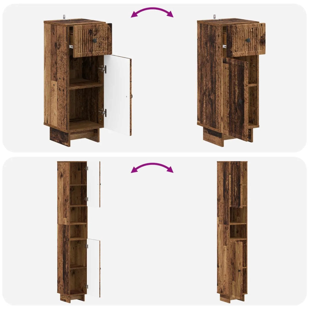 Set di armadietti da bagno in 3 pezzi EDE Legno ingegnerizzato 3417826