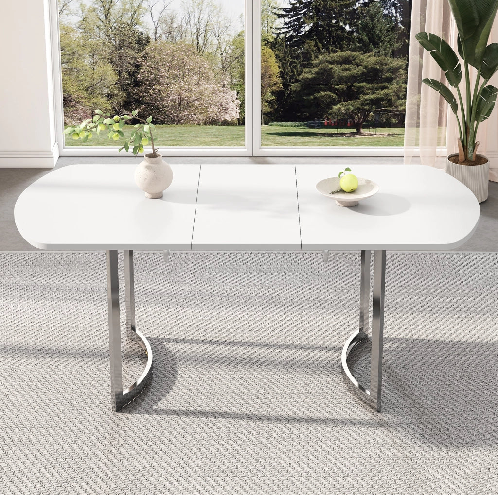 Tavolo da pranzo allungabile 140/180 x 80 cm; MDF bianco