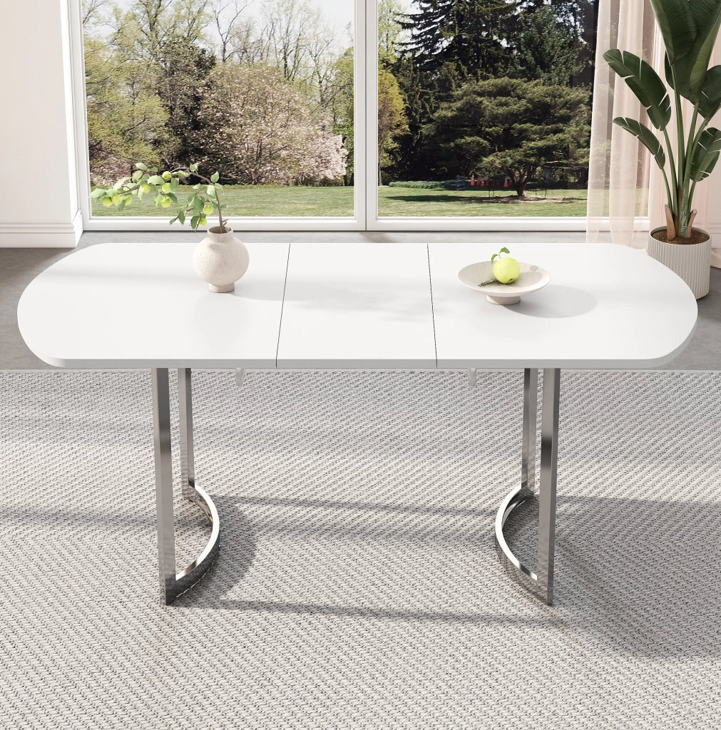Tavolo da pranzo allungabile 140/180 x 80 cm; MDF bianco