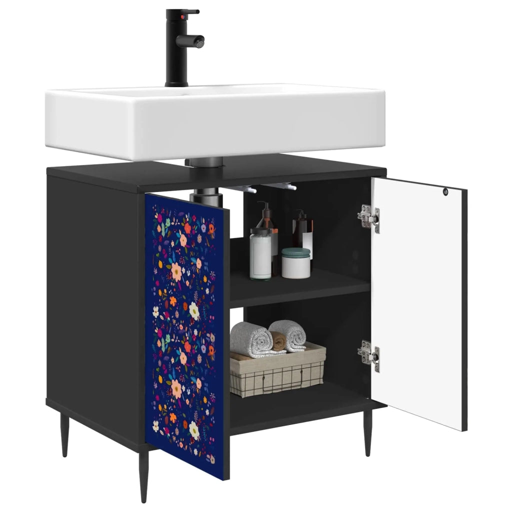 Mobile da Bagno MAINZ Rovere Nero 60 x 40 x 61 cm 8007424