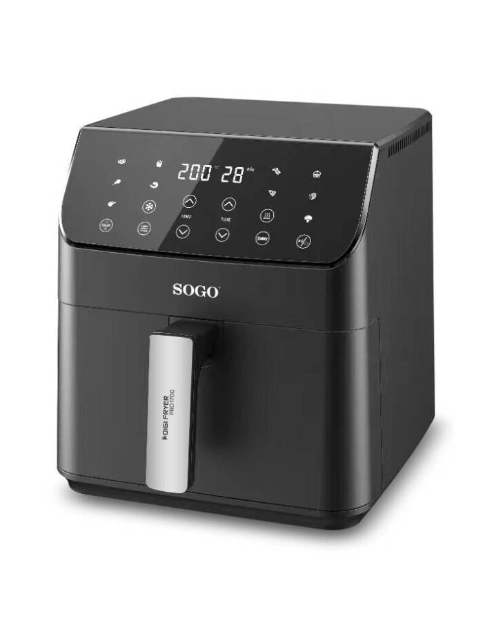 Friggitrice ad aria 6L 1700W con 12 programmi e display touch, temperatura 60-200°C e timer 60 min, senza olio - Sogo