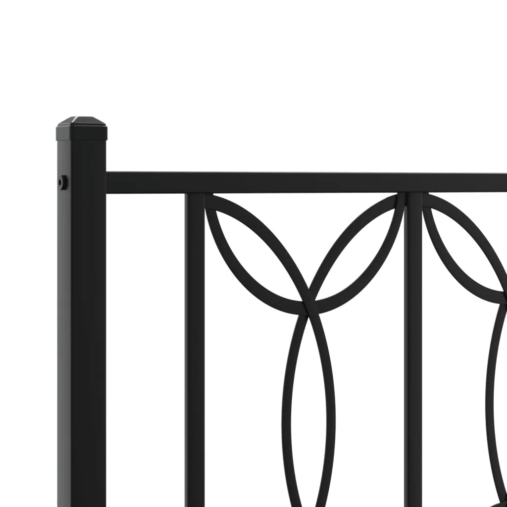 Giroletto con Testiera e Pediera-Struttura Letto Metallo Nero 75x190 cm 298976