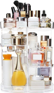 Organizzatore rotante per trucco adattabile - carosello di archiviazione cosmetica girevole con 5 livelli - grande capacità - appendiabito da cucina - quadrato