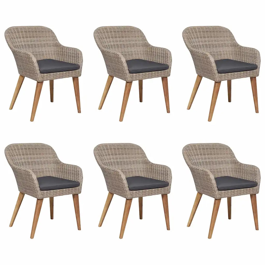 Set Mobili da Pranzo per Giardino 7 pz Marrone cod mxl 40761