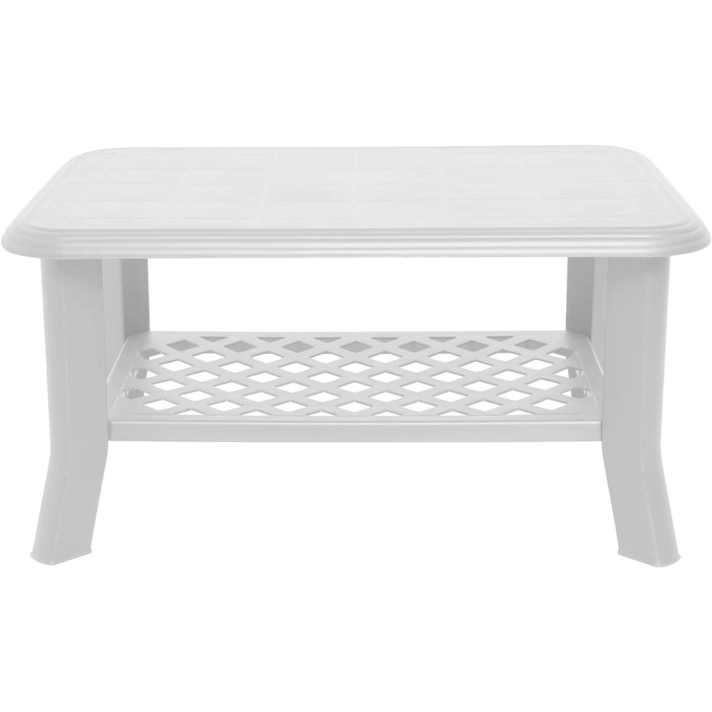 Ucria, Tavolo da Esterno 4 Posti Made in Italy, 90x60x46h cm Bianco