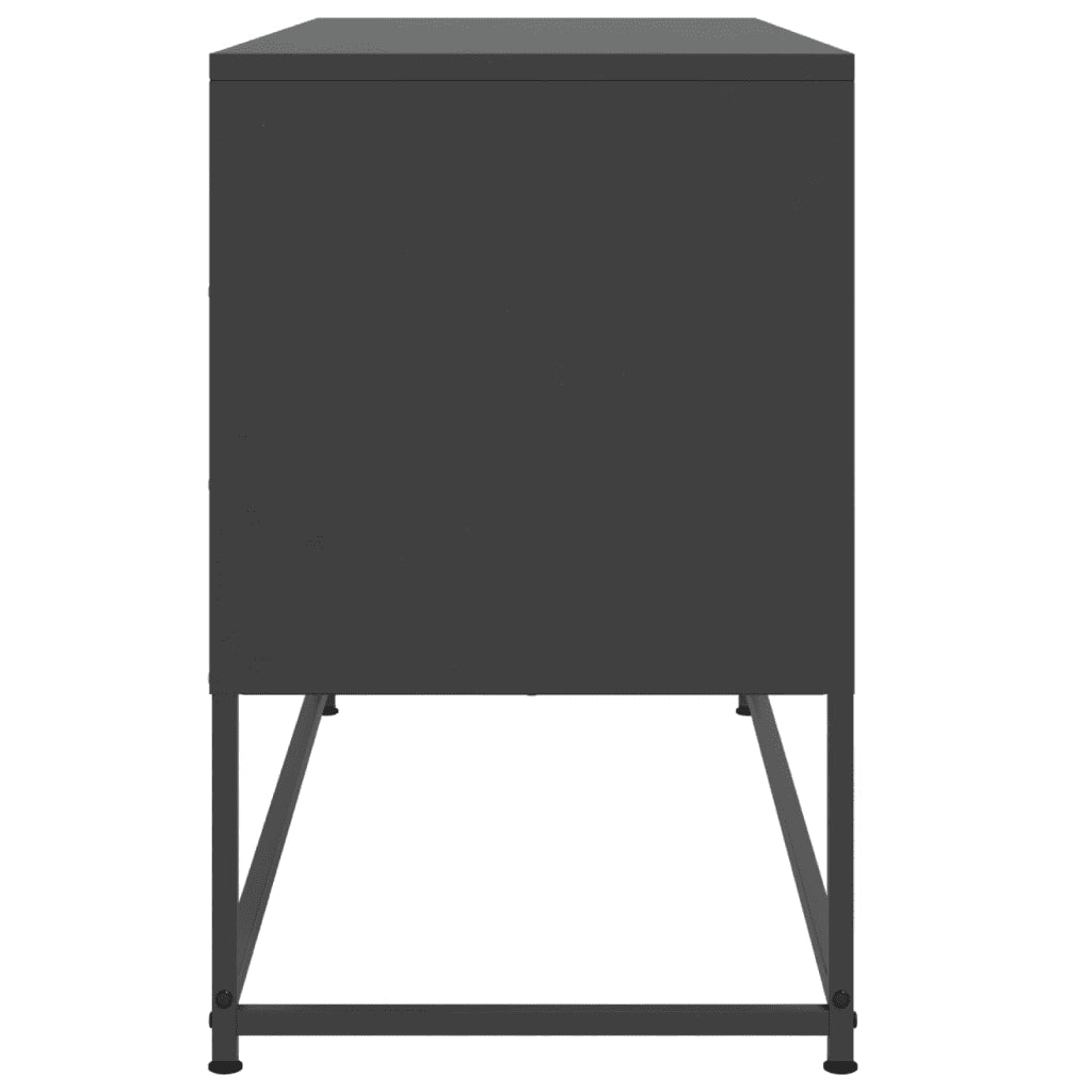 Mobile TV-Credenza per TV-Console TV Nero 100,5x39x60,5 cm in Acciaio 203880