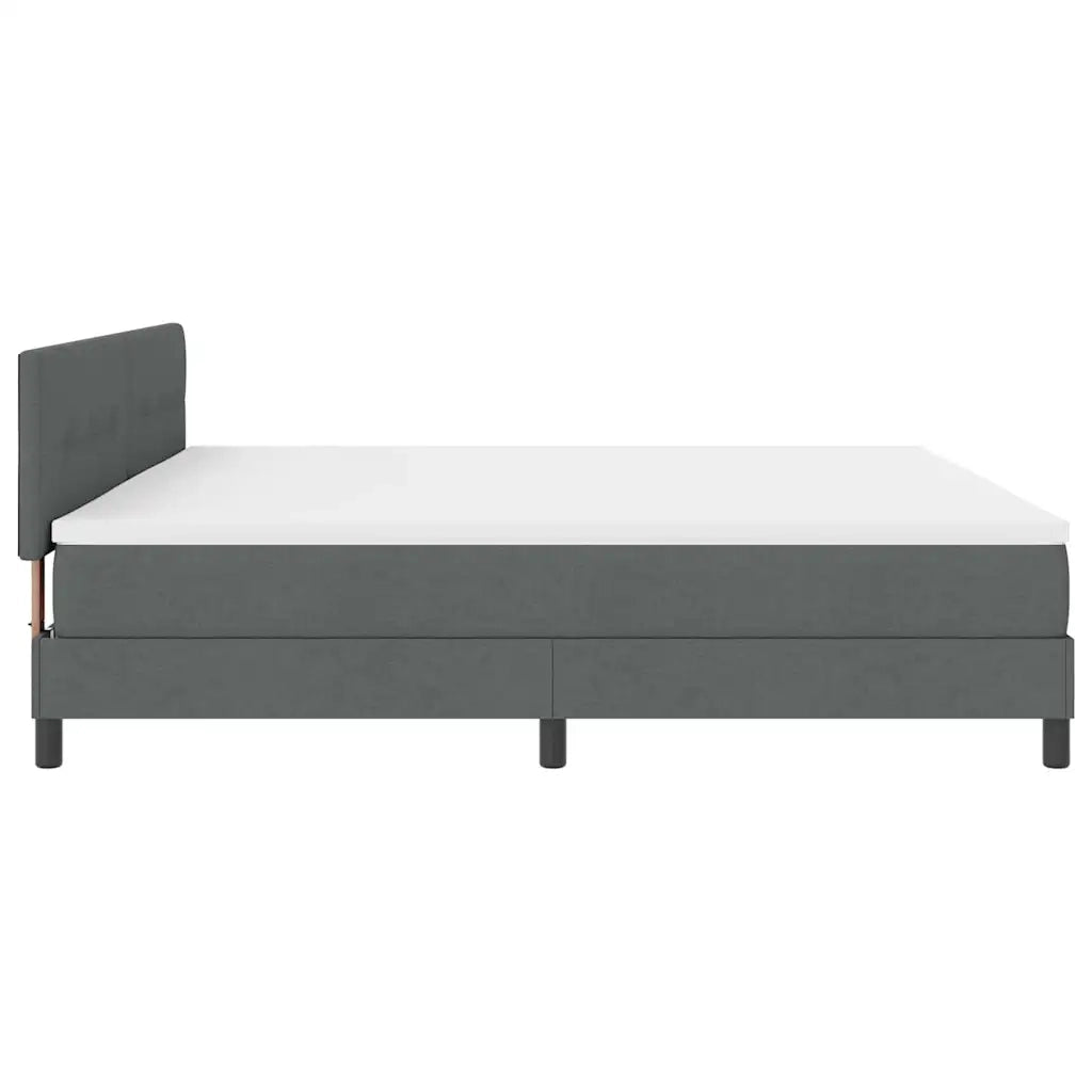 Letto a molle con testiera Grigio scuro 200 x 200 cm Tessuto 3338714