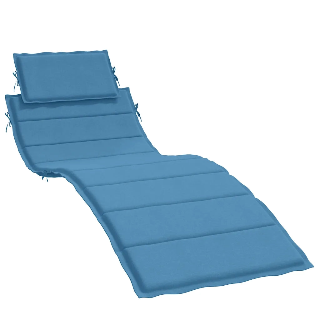 Cuscino per Lettino Prendisole Blu Mélange 186x58x4cm Tessuto 4002480