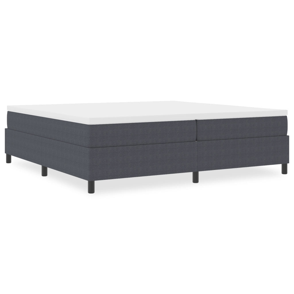 Letto Box Spring Grigio Scuro 200x200 cm Tessuto a Coste