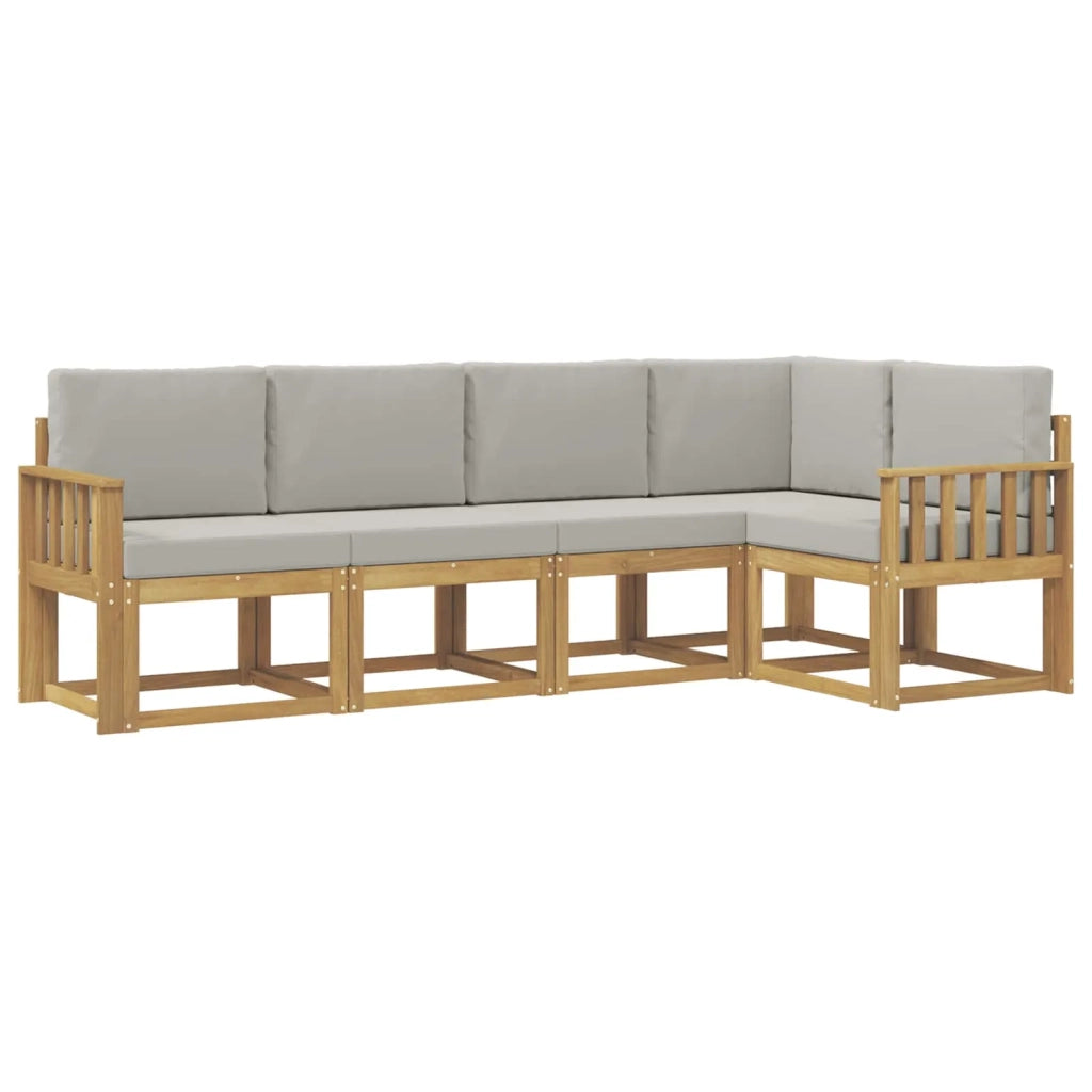 Set di divani da esterno 5 pcs Bianco e Grigio Chiaro 3387625