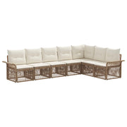 Set Divano da Giardino 7 pcs Beige polyrattan 3434841