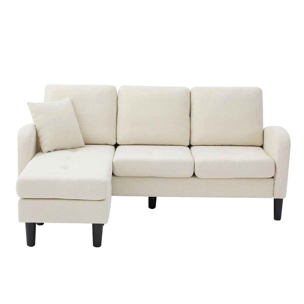 Divano angolare in L con chaise longue - Xylo - 166x118x77 cm - Tessuto cotone lino - Design modulare