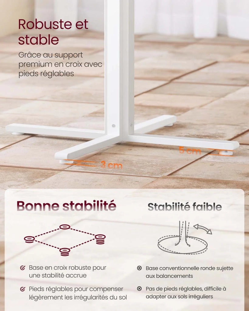 Tavolo da cucina rotondo per 4 persone stile country superficie resistente all'acqua diametro 80 cm altezza 748 cm per soggiorno bianco neve 12_0007680