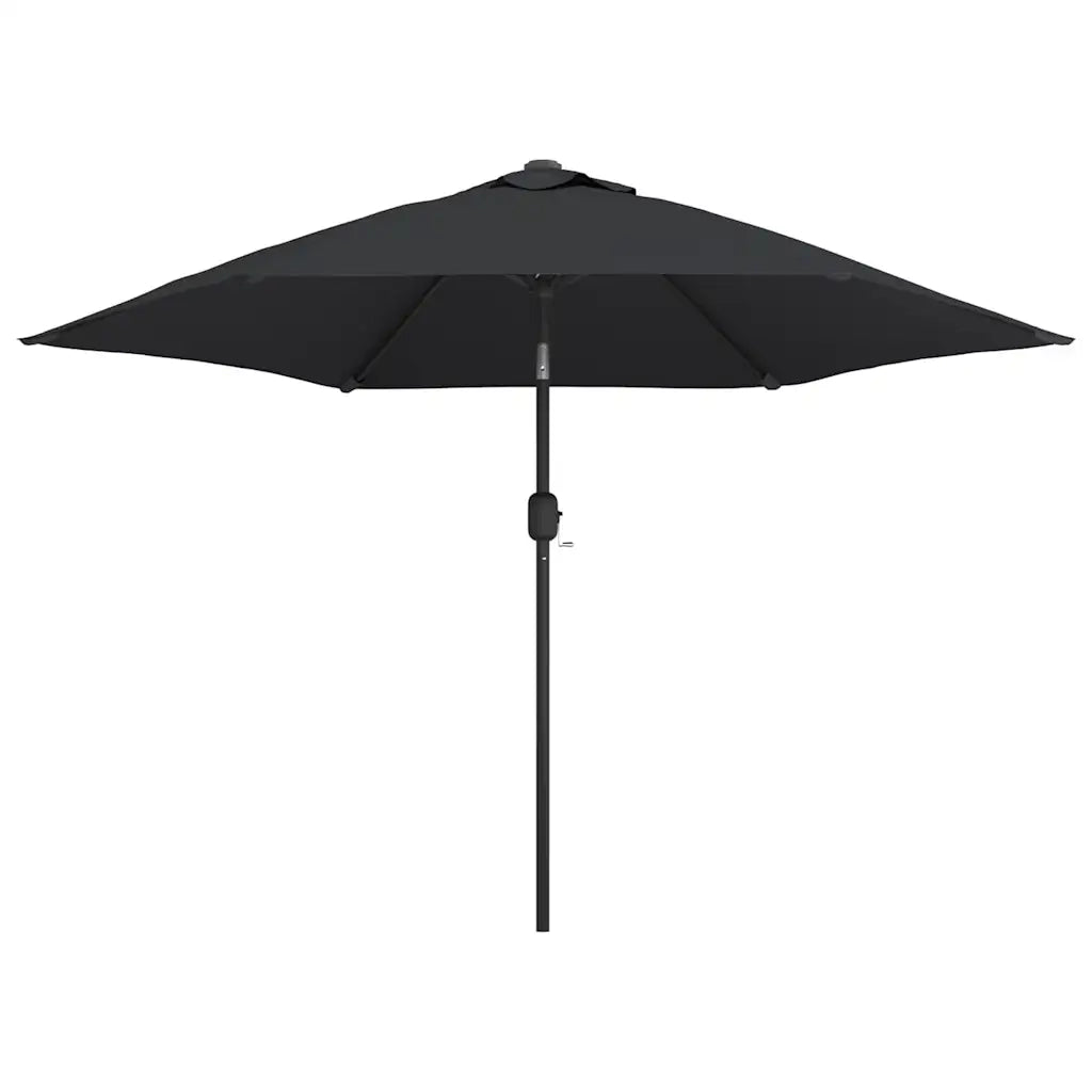 Ombrello | Parasolne da Esterni con LED e Palo in Acciaio 300 cm Nero