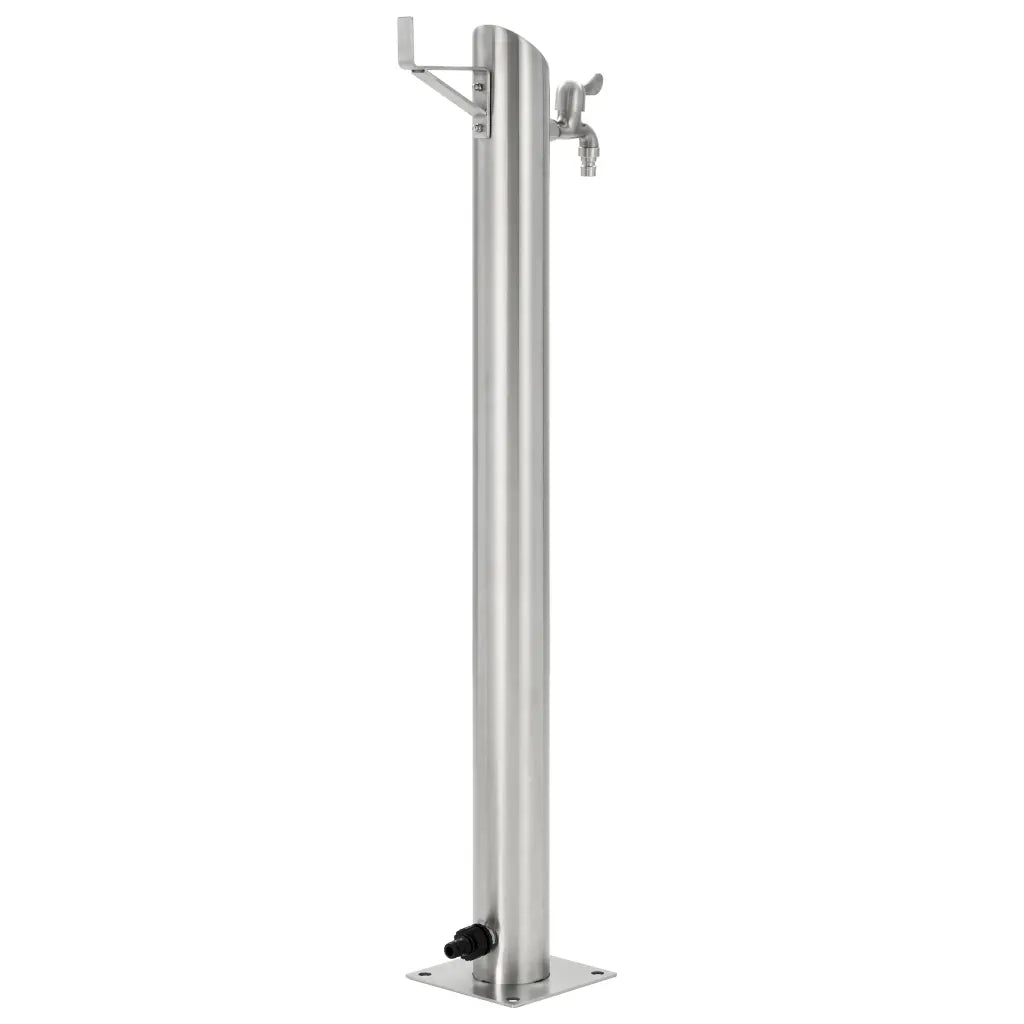 Fontanella a Colonna in Acciaio Inossidabile Rotonda 95 cm CFW6807542