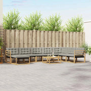 Set di divani da esterno 9 pcs Bianco e Grigio Chiaro