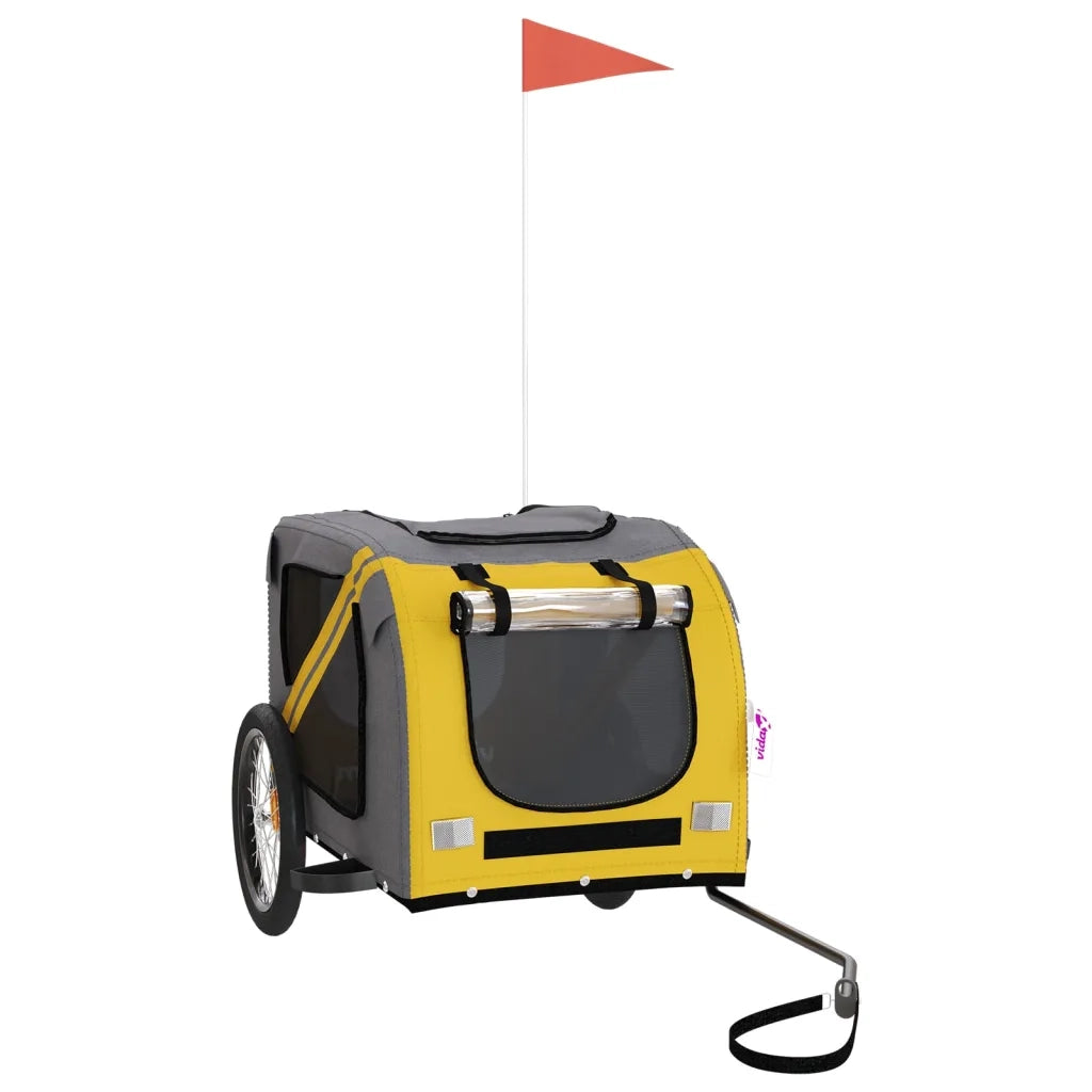 Rimorchio da Bici per Animali Giallo e Grigio Oxford e Ferro CFW7534236