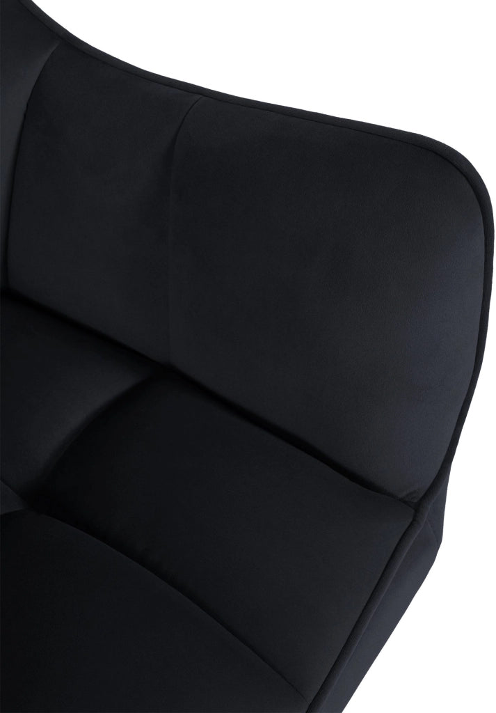 Sedia da pranzo Swing Copertura in velluto nero,nero
