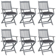 Sedie da Giardino Pieghevoli 6pz con Cuscini in Massello Acacia cod mxl 6481