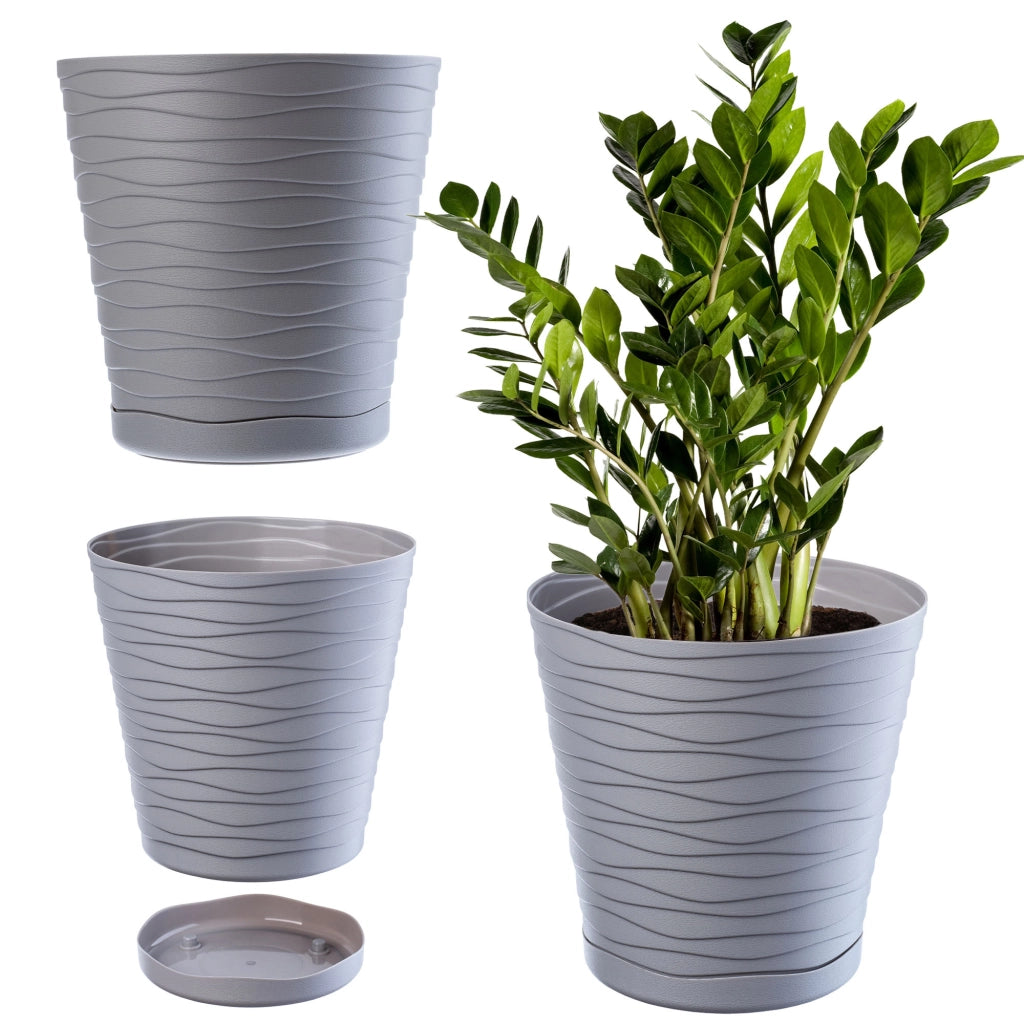 Vaso da fiori KADAX da 30 cm, con coperchio in plastica e supporto.