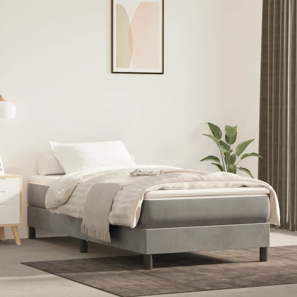Materasso a Molle Insacchettate Rigidità Media Grigio Chiaro 90x210x20 cm in Velluto 4016564