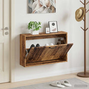 Mobiletto per Scarpe da Muro HOORN 71 x 17 x 43 cm Legno antico 897293