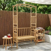 Arco da Giardino con Panchina Naturale 115 x 50 x 205 cm Bambù 42028056