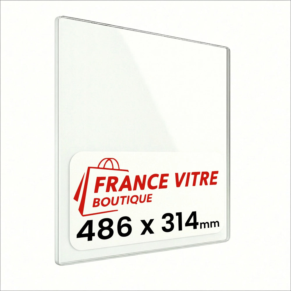 486 x 314 x 4 mm - Vetro per stufa a legna - vetro camino di ricambio - vetro per caminetto resistente al fuoco - France Vitre