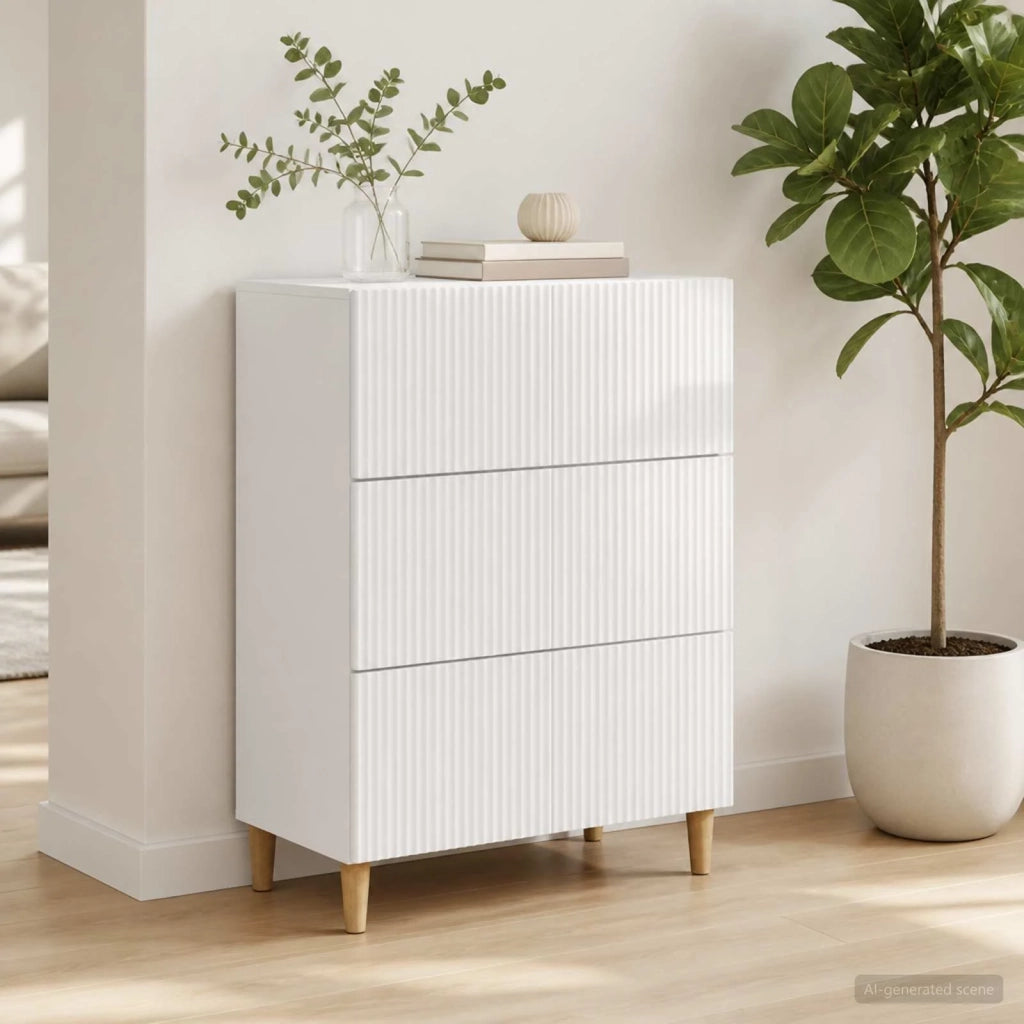 Mobile con Cassetti Bianco Lucido 66 x 34,5 x 90 cm 894609
