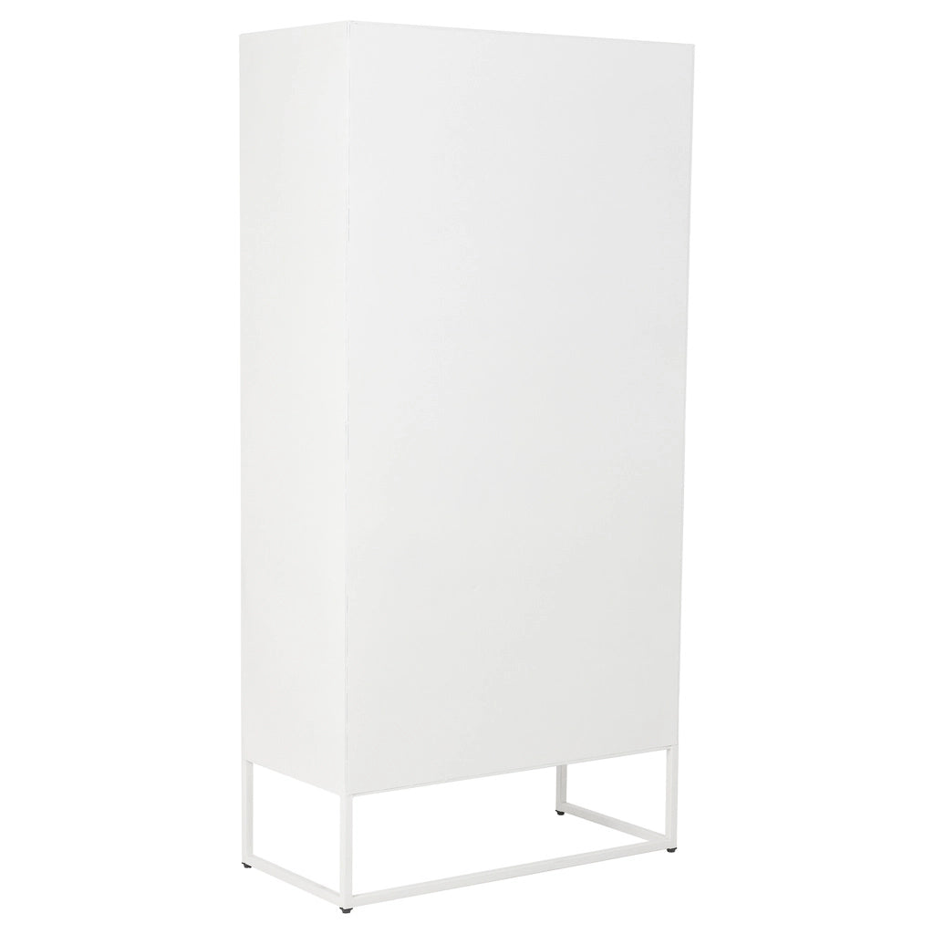 Vetrina in metallo bianco con 2 ante cm 80x38,5x161h