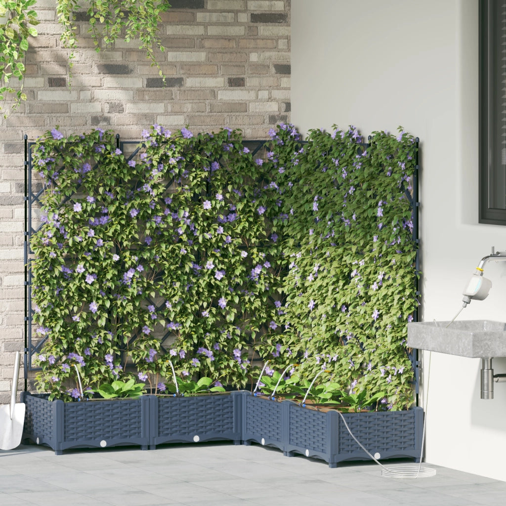 Scavatori da Giardino  con Sistema di Irrigazione 5 pezzi Grigio