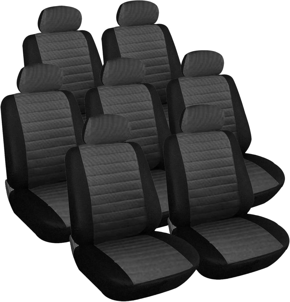 Coprisedili Auto 7 Posti per Pkw, Van Seat Cover Protezioni Universali per Macchina Tessuto Poliestere Rosso