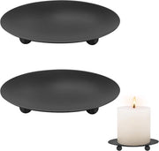 Set di 2 Sostegni per Candelabri, Candelabri fino a 9 cm, Nero, per Decorazione da Tavola, Matrimonio, Preghiera, Celebrazione Familiare e Decorazione