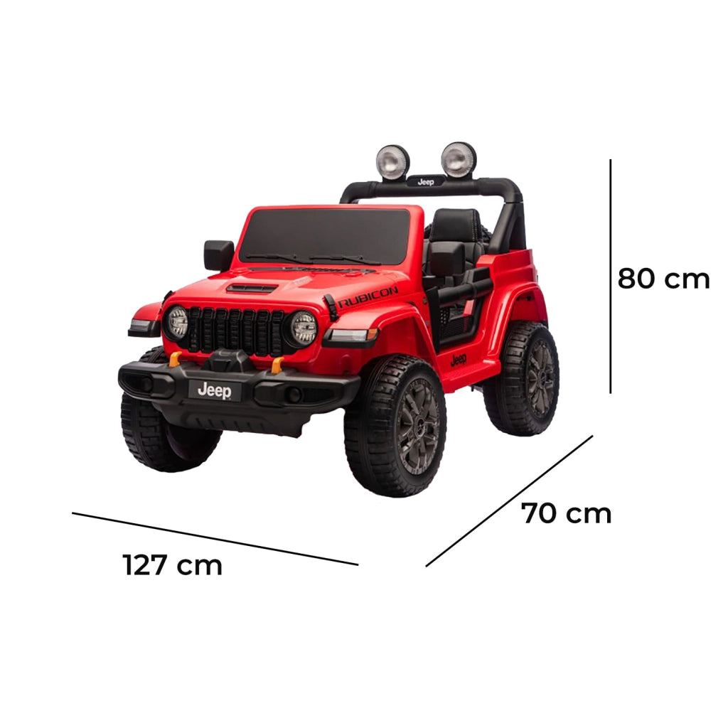 Macchina Elettrica per Bambini Jeep Wrangler Rubicon 12V con Telecomando Rosso