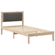 Letto singolo | Letto per adulti | Letto con Testiera Rivestita Grigio scuro 90 x 190 cm