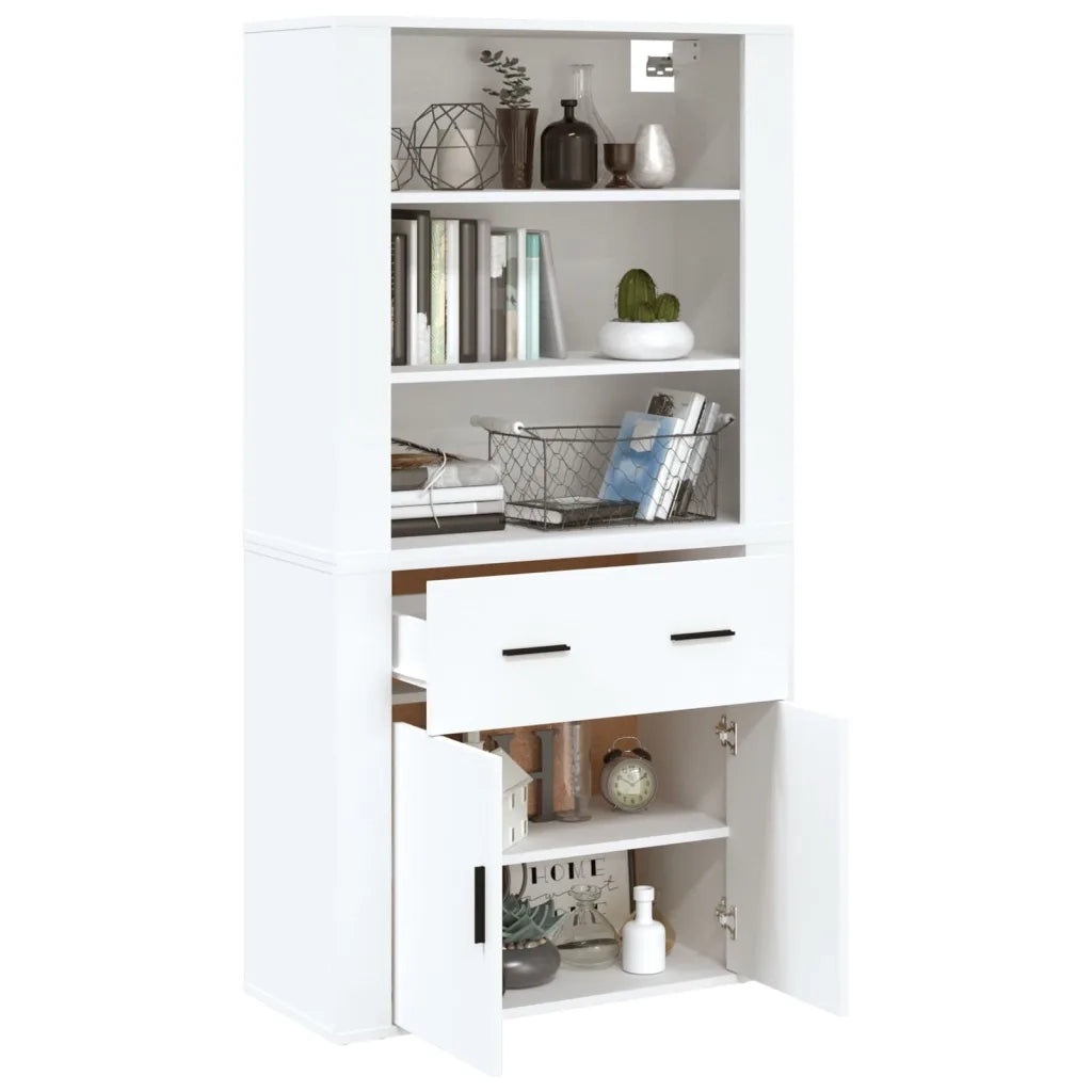 Credenza-Buffet-Armadio da cucina Bianca in Legno Multistrato 416391